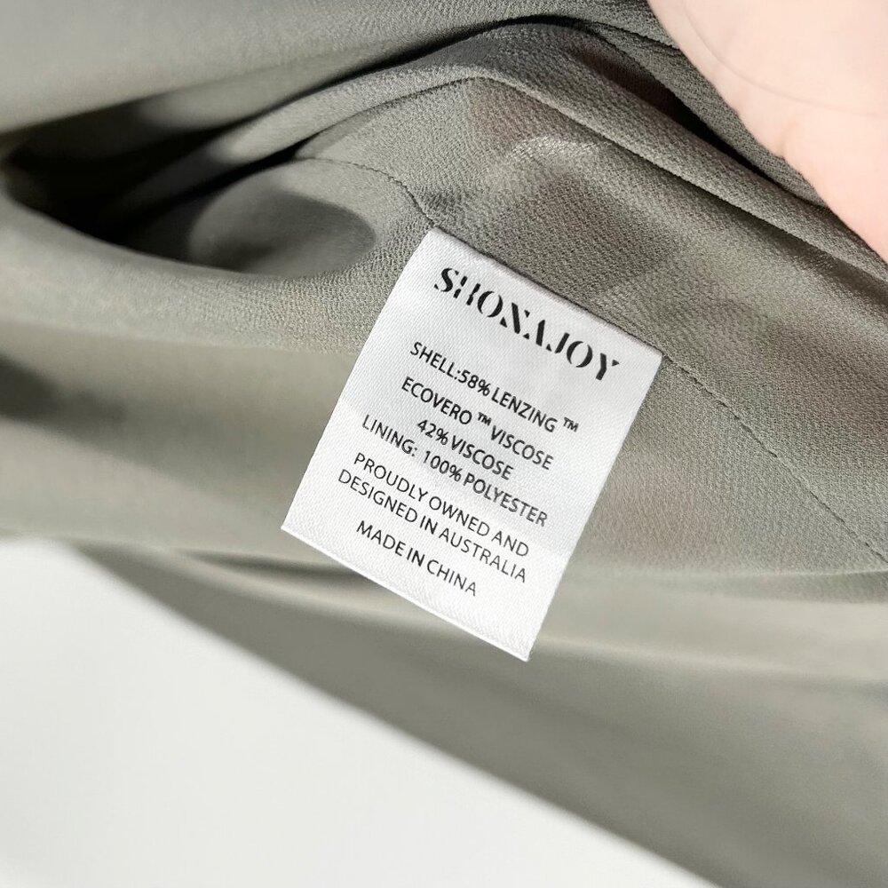 NWT Shona Joy La Lune Ruched Halter Maxi Dress in Sage 4 - Picture 8 of 10